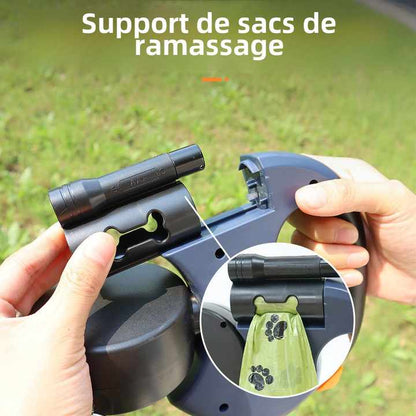 Laisse double pour chien 3 en 1 avec rotation 360°